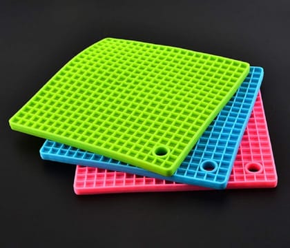 Vibrant Silicone Square Mats for Kitchen and Crafting 4 Pcs Vibrant Silicone Square Mats for Kitchen and Crafting 4 Pcs