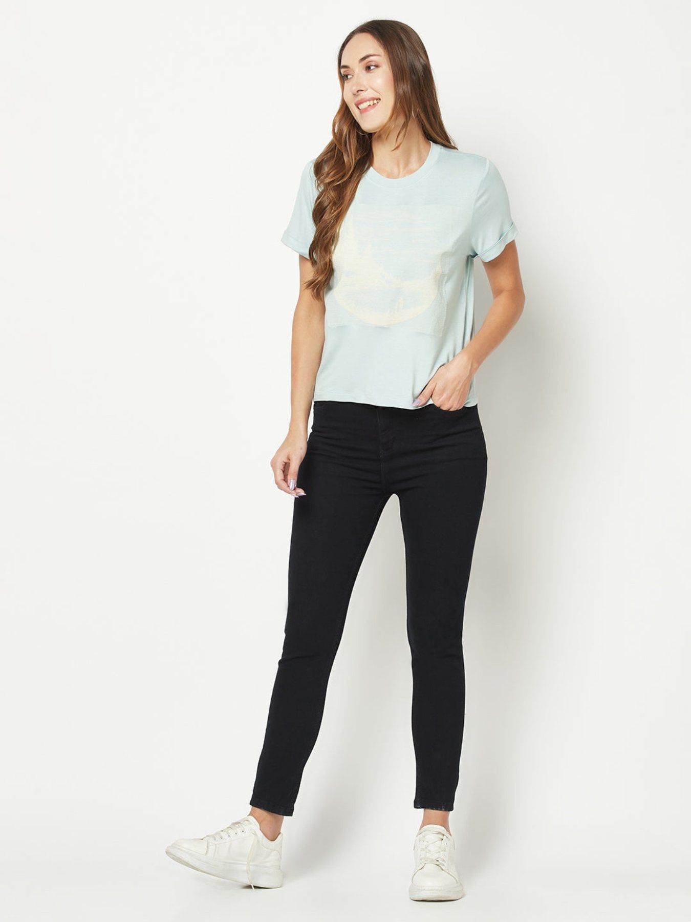 Embroidered Blue T-Shirt