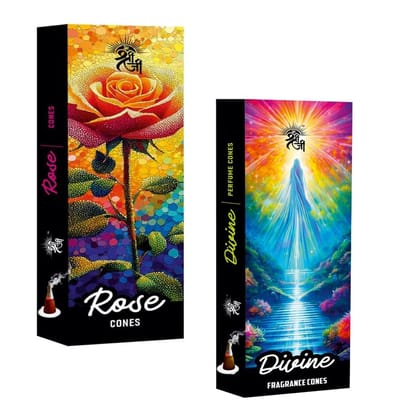 Shri Shriji Flam Aromatic Rose Dhoop Cones � Premium Fragrance (Combo Pack) | Natural Incense Cones for Pooja, Meditation, Relaxation & Home Fragrance | Long-Lasting Aroma