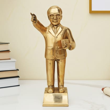 Brass Showpiece Ambedker Ji Statue - Unique Home & Study Table Decor, Height : 16 Inch (BSMAS533 X)