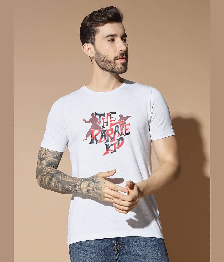 Glito Pack of 1 Cotton Blend Slim Fit Men's T-Shirt ( Off-White )