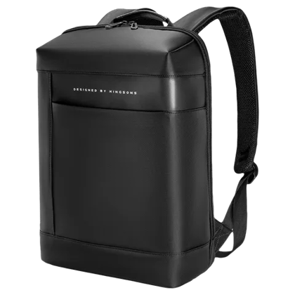 Kingsons Polyester and PU Leather Laptop Backpack for 15.6 Inch Laptop (15 L, Adjustable Shoulder Straps, Black)