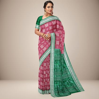 Tribal Motifs Sambalpuri Silk Saree