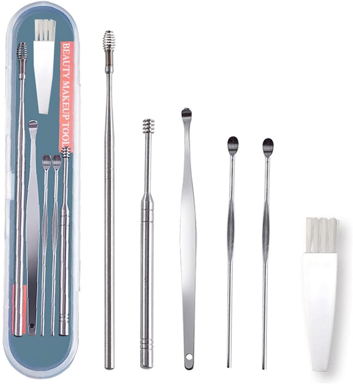 Elecsera Ear Cleaning Tools kit Ear Wax Cleaner Earwax Remover Stick Set Spring (100 g, Set of 6)