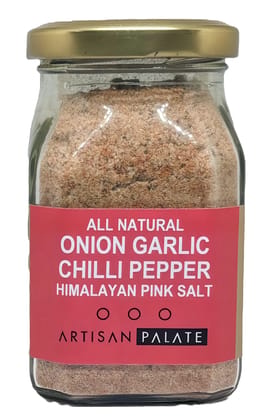 Artisan Palate All Natural Onion Garlic Chilli Pepper Himalayan Pink Salt 150gm