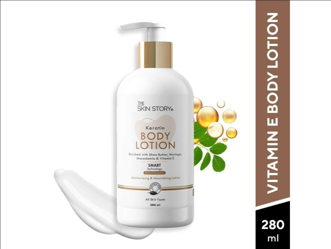 Keratin & Shea Butter Deep Moisturizing Body Lotion With UV Protection, Long Lasting (280 ML)