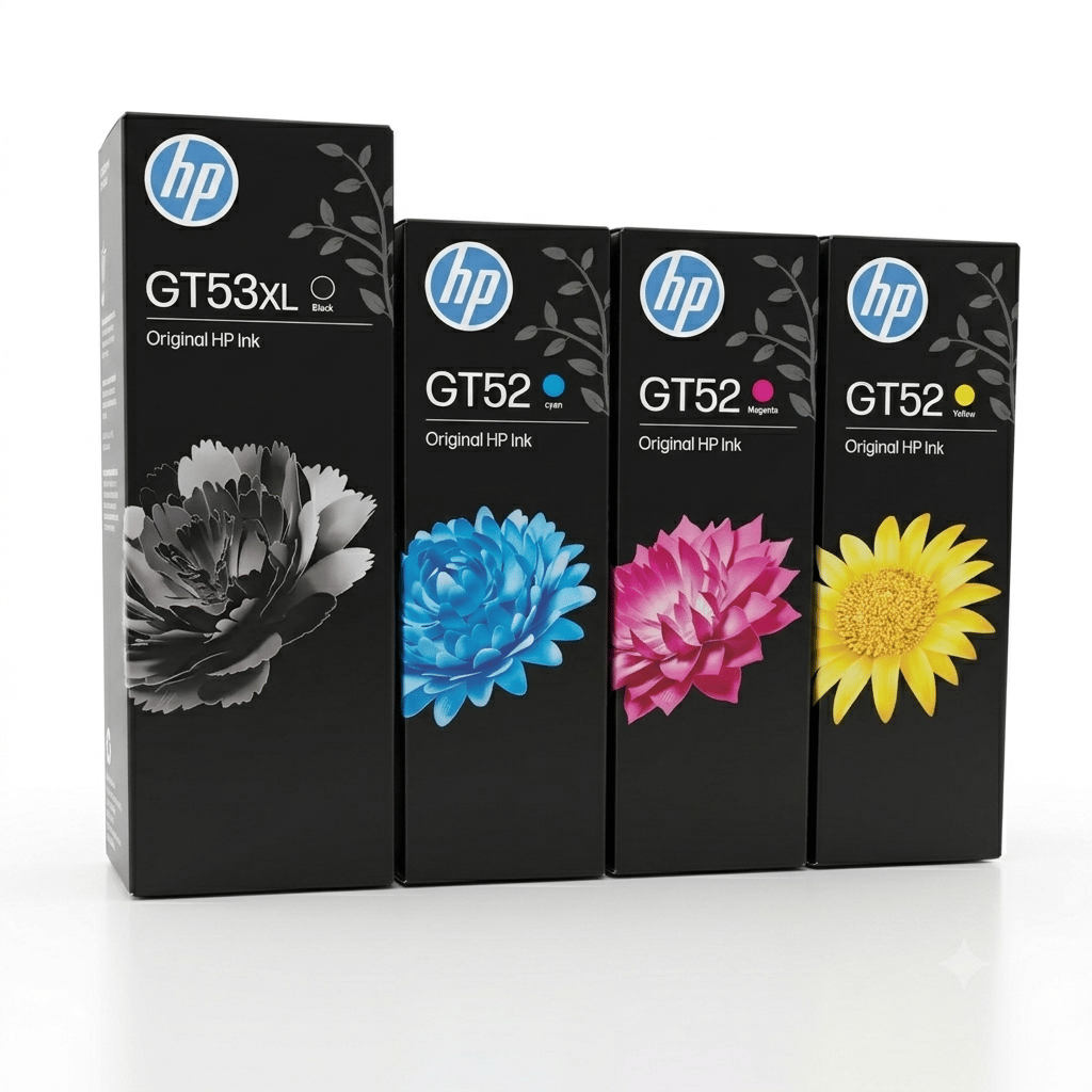 HP GT53XL set of 4 colors Black cyan yellow magenta Original Ink Bottle (1VV21AA)