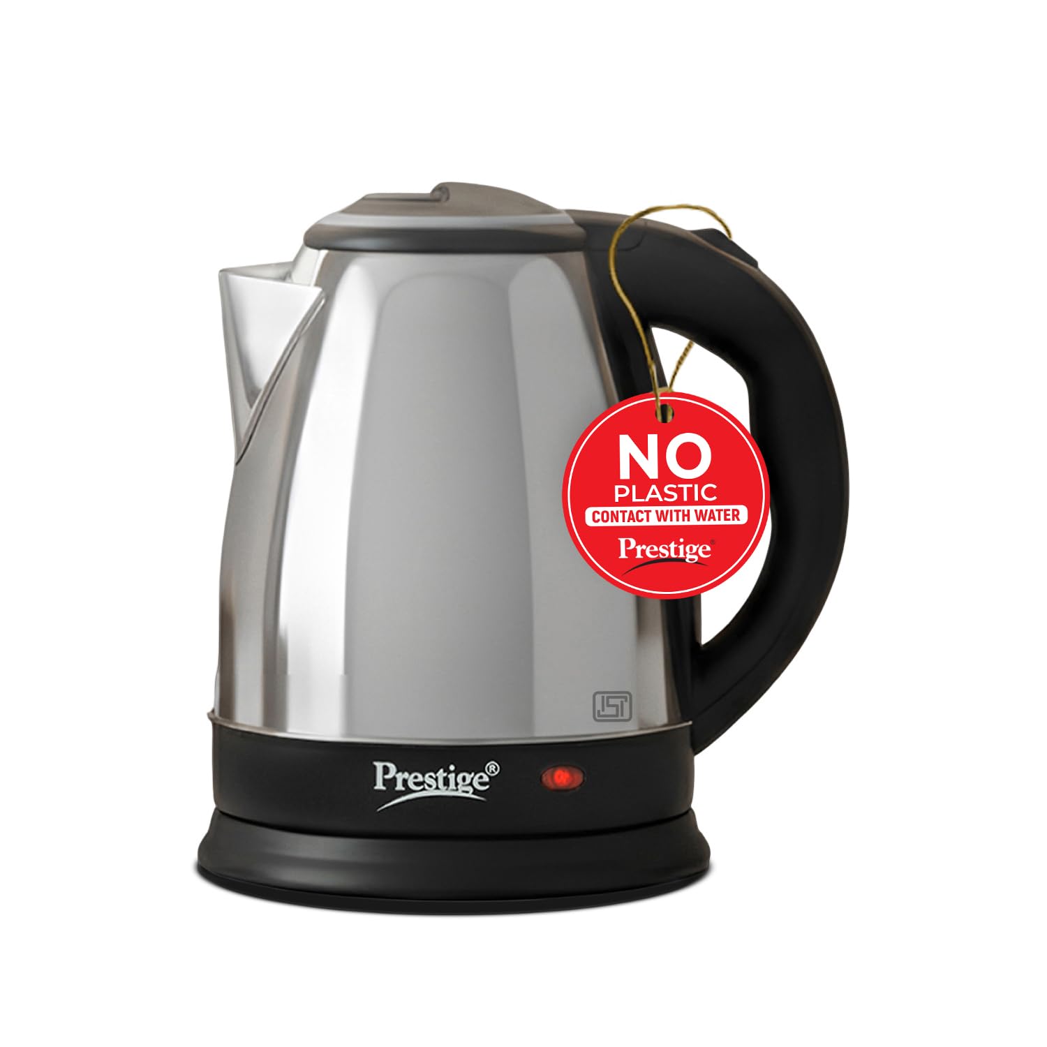 Prestige 1.5L PKOSS Stainless Steel Electric Kettle | 1350 Watts| Elegant Design | Cool-touch Handle and Lid | Automatic Cut-Off and Single-Touch Lid Locking | Black