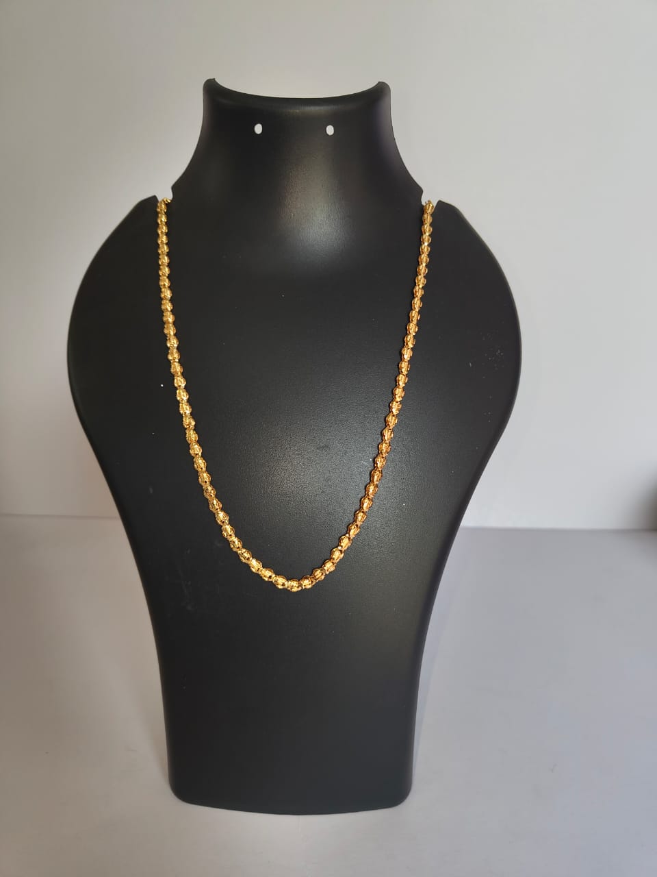 Gold Plated Beaded Chain Necklace for Men**