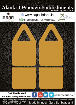 Brand Zero MDF Hooks Design 3 - Size 1.60 Inches Height