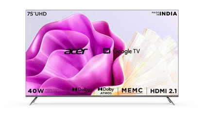 Acer 189 cm (75 inches) Advanced I Series 4K Ultra HD Smart LED Google TV AR75GR2851UDFL (Black) Acer 189 cm (75 inches) Advanced I Series 4K Ultra HD Smart LED Google TV AR75GR2851UDFL (Black) - Black / 75 inches