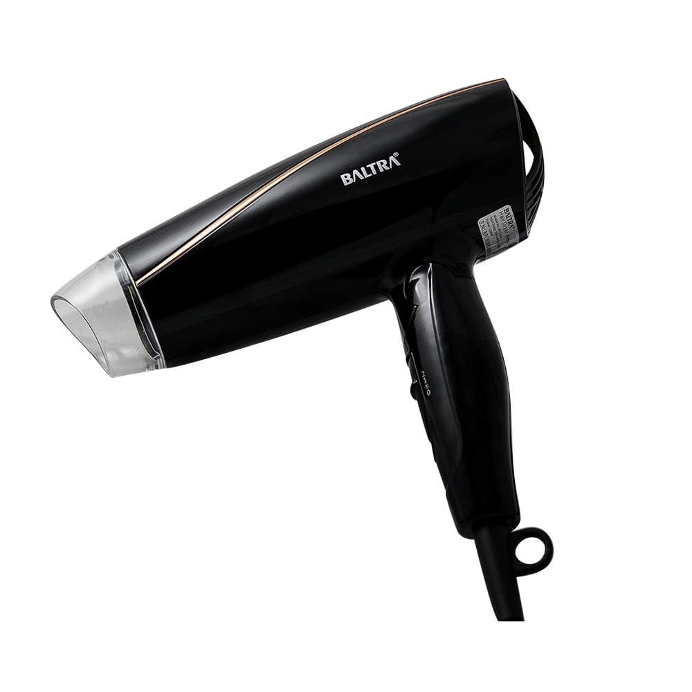 Baltra Hexa 1200 Watt Hair Dryer, DC Motor, Single Speed with Cool Shot Warm & Hot Air Functions, Foldable Handle for Compact Storage, Concentration Nozzle, 1.8 m Power Cord, Overheat Protection