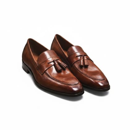 Premium Tan Leather Tassel Loafers
