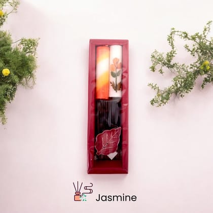 Handmade Candle and Incense Gift Box  Set of 3 - Jasmine