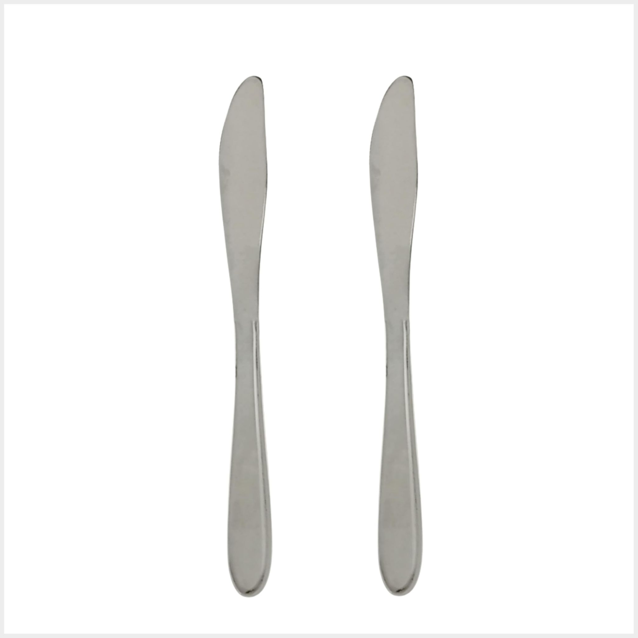 KARTHI7OCT STORE Butter Knife (2 Pieces) - Stainless Steel - 19 cm Long - Dinner Knife - Jam Spreader - Safe Cutting - Portable - Cheese Cutter - Durable & Stylish - Travel-Friendly