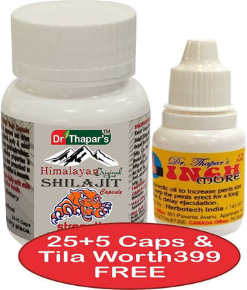 Dr.Thapar's Himalayan Original Shilajit & oil Cap (Pack Of 2)