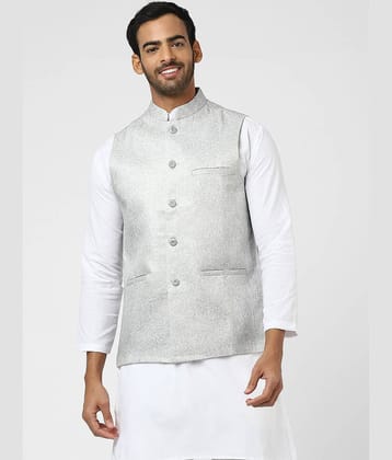 DESHBANDHU DBK Silver Jute Nehru Jacket Single Pack