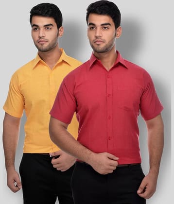 DESHBANDHU DBK - Multicolor Cotton Regular Fit Men's Formal Shirt (Pack of 2)