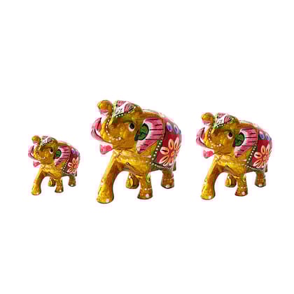DreamKraft Handcrafted Set of 3 Showpiece Elephant for Decoration and Gift Purpose