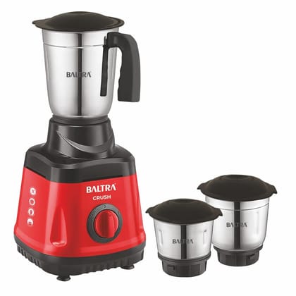 BALTRA Crush-3 BMG 174 Mixer Grinder 550 Watt | 3 Stainless Steel Jars (Wet, Dry Grinding & Chutney Jar) | Adjustable Speed Control | Durable Overload Protection | Unbreakable Lid BALTRA Crush-3 BMG 174 Mixer Grinder 550 Watt | 3 Stainless Steel Jars (Wet, Dry Grinding & Chutney Jar) | Adjustable Speed Control | Durable Overload Protection | Unbreakable Lid