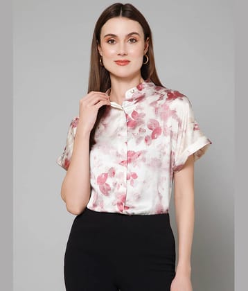 Purys Women Printed Satin Shirt ( Red )