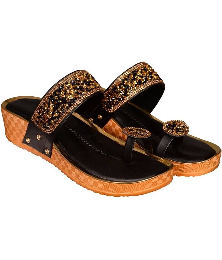 Footprints - Black Women's Slip On Heels