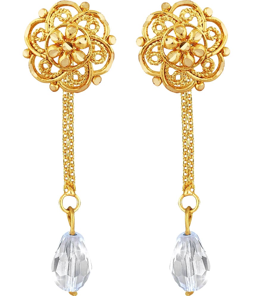 VIVASTRI Golden Drop Earrings ( Pack of 1 )