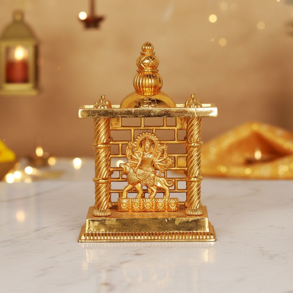 Aluminium Durga Ji Idol Statue for Navratri Pooja & Spiritual Home Decor, Height : 5.5 Inch (ASMAS165 B)