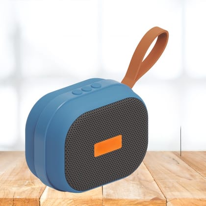 Stylish Portable Bluetooth Speaker with Carry Strap - Compact Design, Big Sound Color - Blue