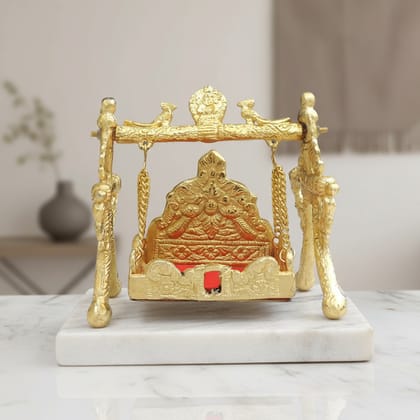 Aluminium Showpiece Laddu Gopal Jhula, Height : 6.5 Inch (ASMAS258 M)