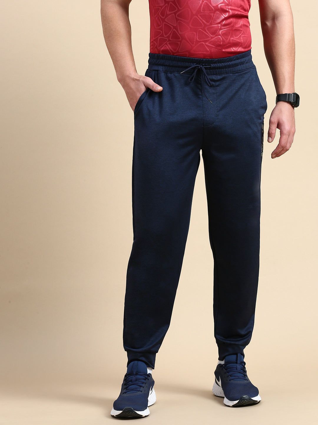 Classic Polo Men's Bottom Polyester Navy Blue Slim Fit Active Wear Track Pants | VITA-TP-NAVY