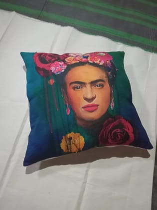 Handmade Cotton Cushion With Wool Texture Panel Square 18x18 Inch