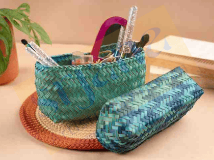 Srjana Handicraft Sitalpatti Long Rectangle Basket with Lid Srjana Handicraft Sitalpatti Long Rectangle Basket with Lid