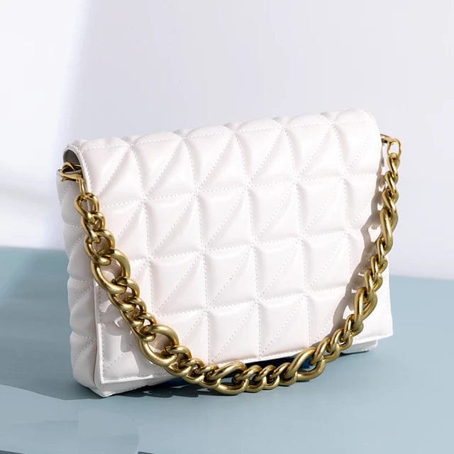 Bolsos Para La Playa Branded Women'S Shoulder Thick Chain Quilted Shoulder Purses And Handbag Women Clutch Ladies Hand Bag