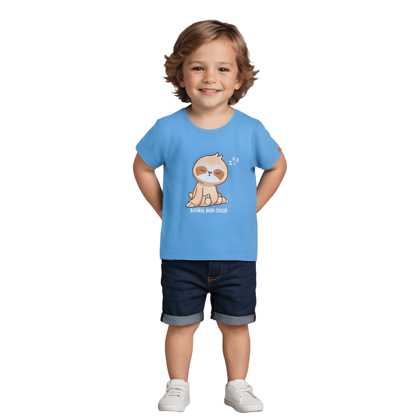 Boys T shirt Cotton All Aboard Blue Born Chiller