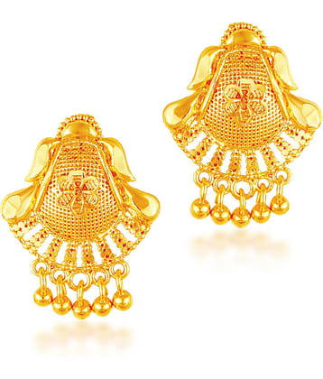VIVASTRI Golden Stud Earrings ( Pack of 1 )