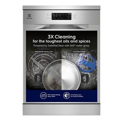 Electrolux 14 Place Settings Dishwasher Machine for Home, Fully Automatic with AirDry, In-Built Heater, Stainless Steel, UltimateCare 700, ESM48310SX Electrolux 14 Place Settings Dishwasher Machine for Home, Fully Automatic with AirDry, In-Built Heater, 