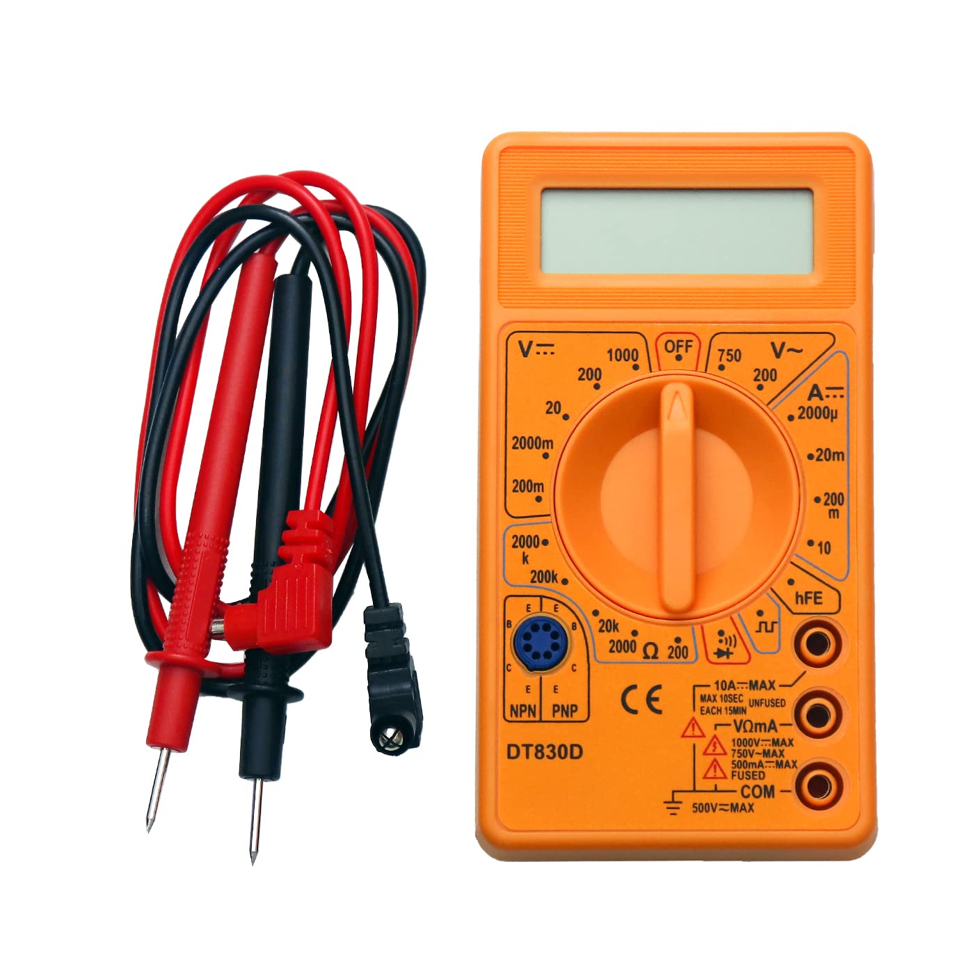 SPARKWORLD Small Digital Multimeter Multipurpose Electric Meter (Yellow-Red)
