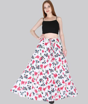 Sttoffa White Rayon Women's Flared Skirt ( Pack of 1 )
