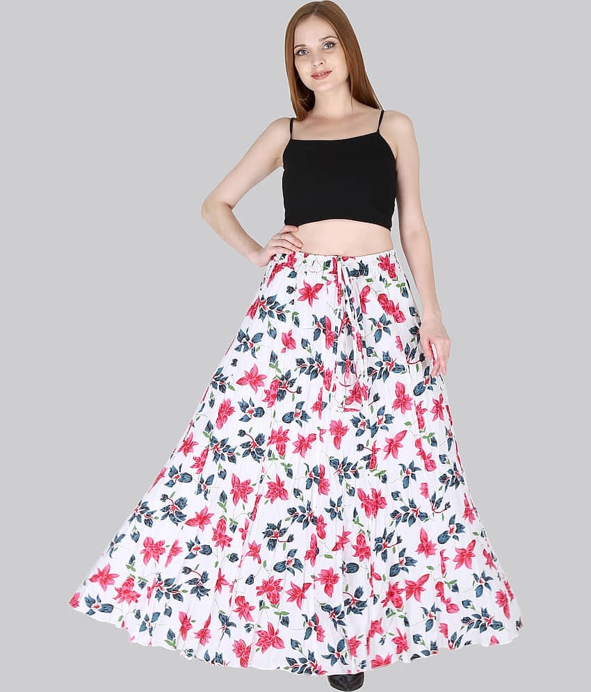 Sttoffa White Rayon Women's Flared Skirt ( Pack of 1 )