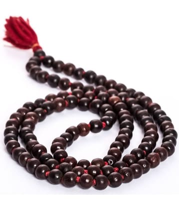 Red Sandalwood Mala (7mm, Beads 108+1) with Gaumukhi