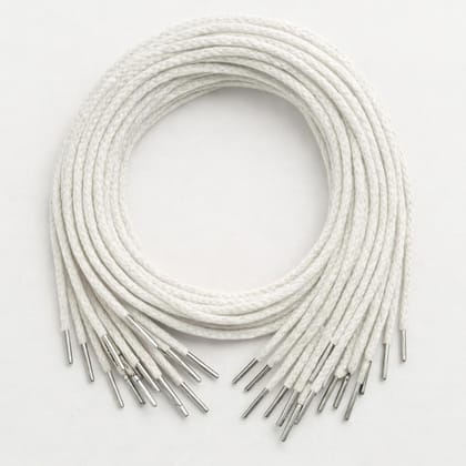 Premium White Cotton File Tag Thread (Pack of 100) – 24 Inch Cotton File Laces – Strong Tags for Office, School & Document Filing – Laces with Metal Tips