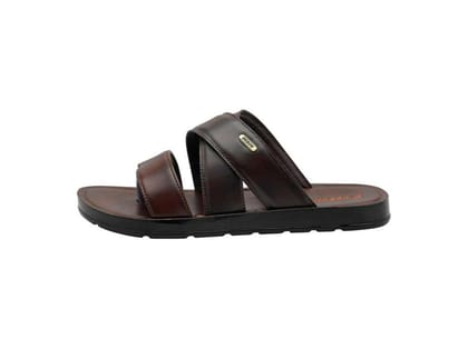 VKC Deon DX30104 Brown Men's Semi Covering Synthetic Leather Sandal  - UK 6