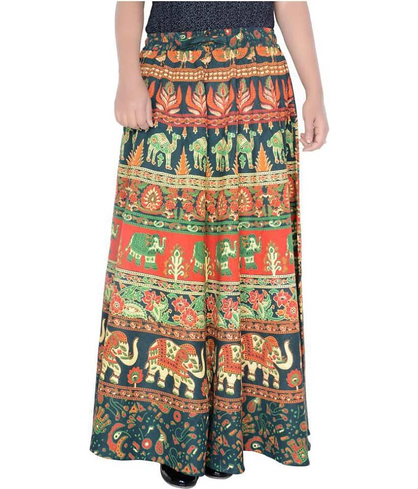 Sttoffa Cotton Wrap Skirt - Green