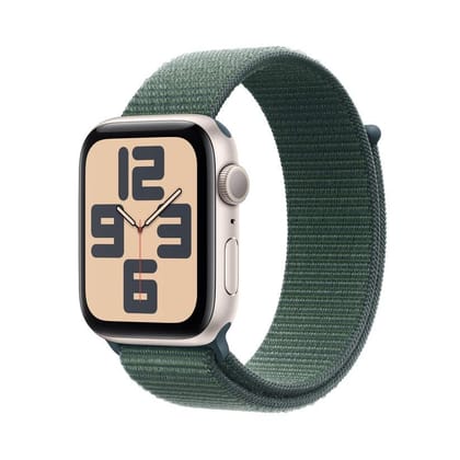 Apple Watch SE GPS 44mm Starlight Aluminium Lake Green Sport Loop