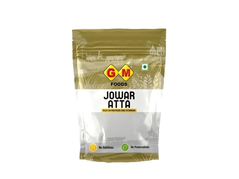 GM Foods Jowar Atta 500g (Pack of 3) | Millet Flour Rich in Protein & Fiber | No Additives or Preservatives | Ideal for Healthy Rotis, Baking, Cooking & Weight Management | Natural