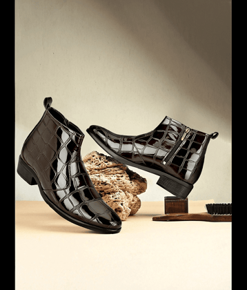 STALAG Black Men's Chelsea Boots