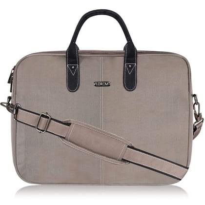 LOREM Grey Color PVC Coated Fabric 10L Laptop Messenger Bag For Men & Women BG77