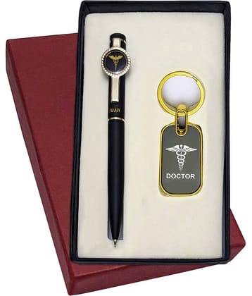 UJJi 2in1 Doctor Logo Engraved Keyring & Ball Pen Combo Keychain