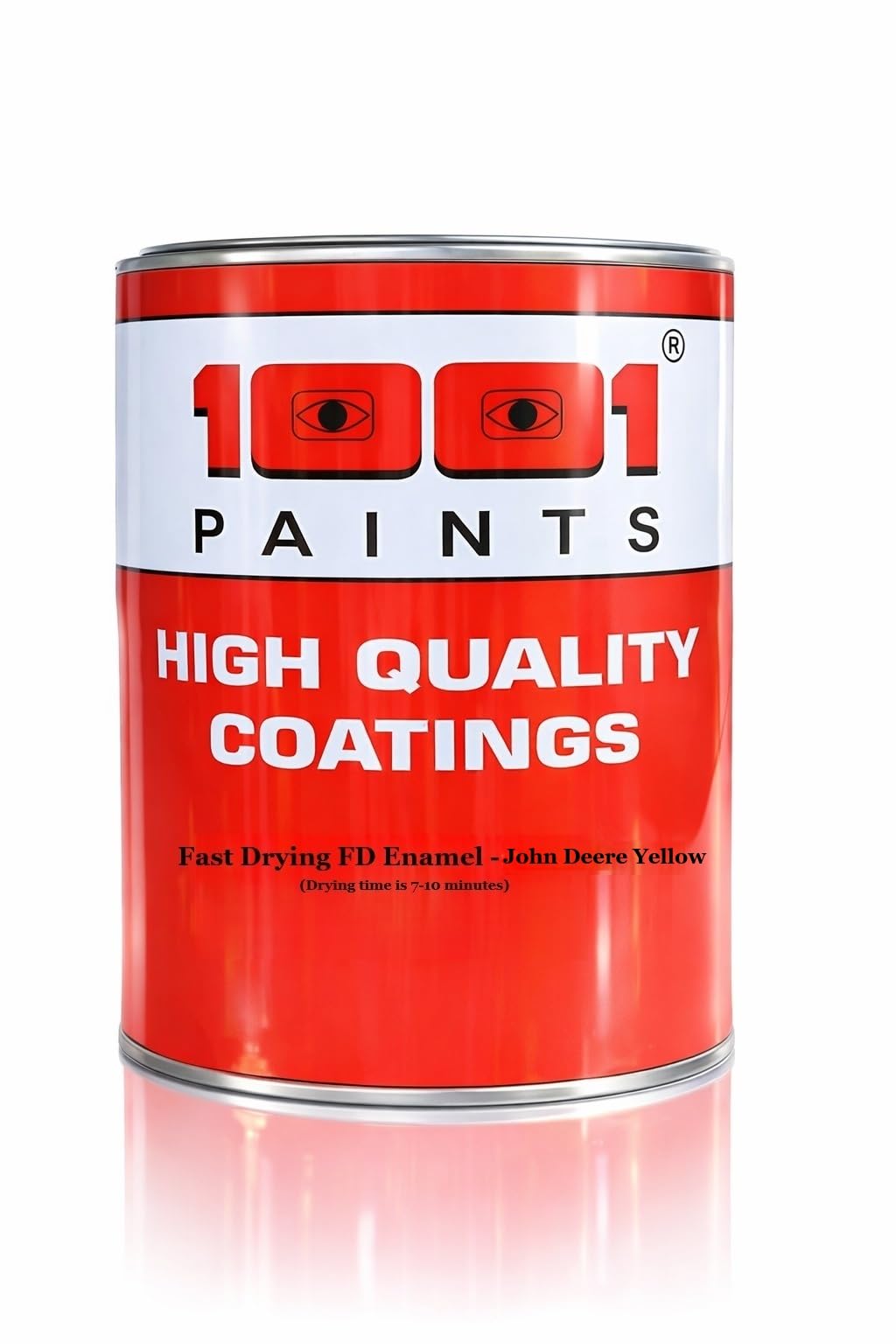 1001 Fast Drying FD Enamel Paint FAST SET ST 7-10 Min Drying Multi-Surface for Metal, Wood, Non-Metal & Asbestos Finish High Gloss Industrial Quality - John Dere Yellow,1 L